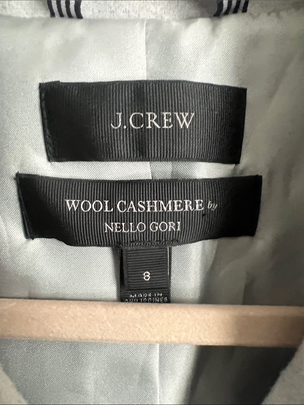 J. Crew Light Gray Double-Breasted Wool Cashmere Peacoat 8 - Picture 2 of 9